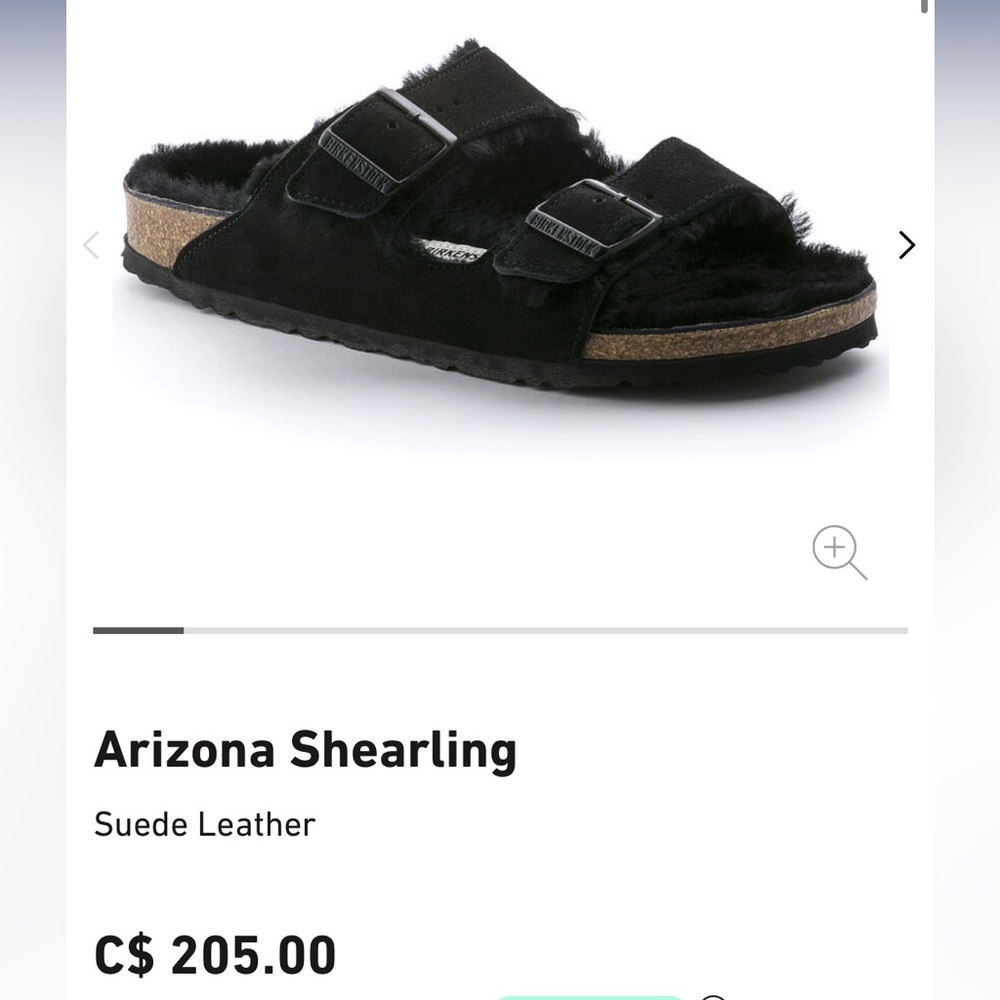 Arizona Shearling Birkenstocks in Black, Size 38
